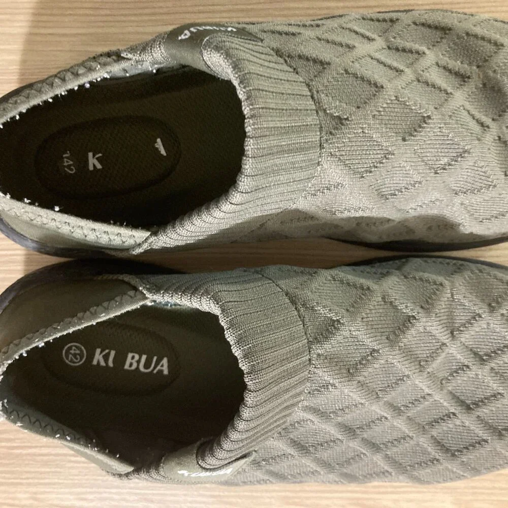 Kubua Slip On Shoes Slippers Army Green Mens Size 42 US Size 8.5 Hard Black Sole